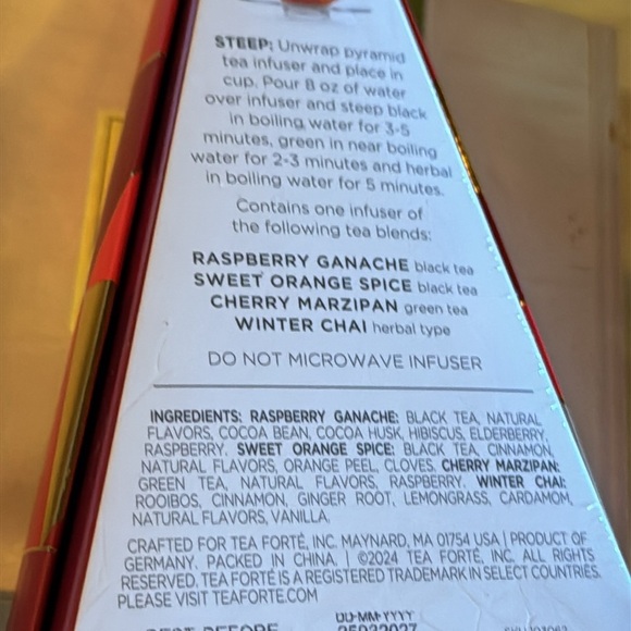 Tea Forté Gift Set NIB NWT/ Bone white covered porcelain cup & Warming Joy tea - Picture 6 of 8